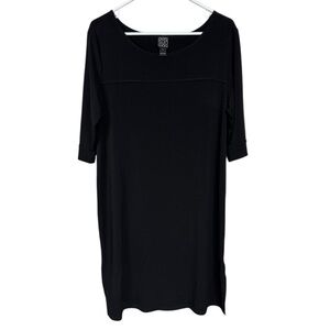 Clara Sun Woo Classic Black Shift Dress, Large